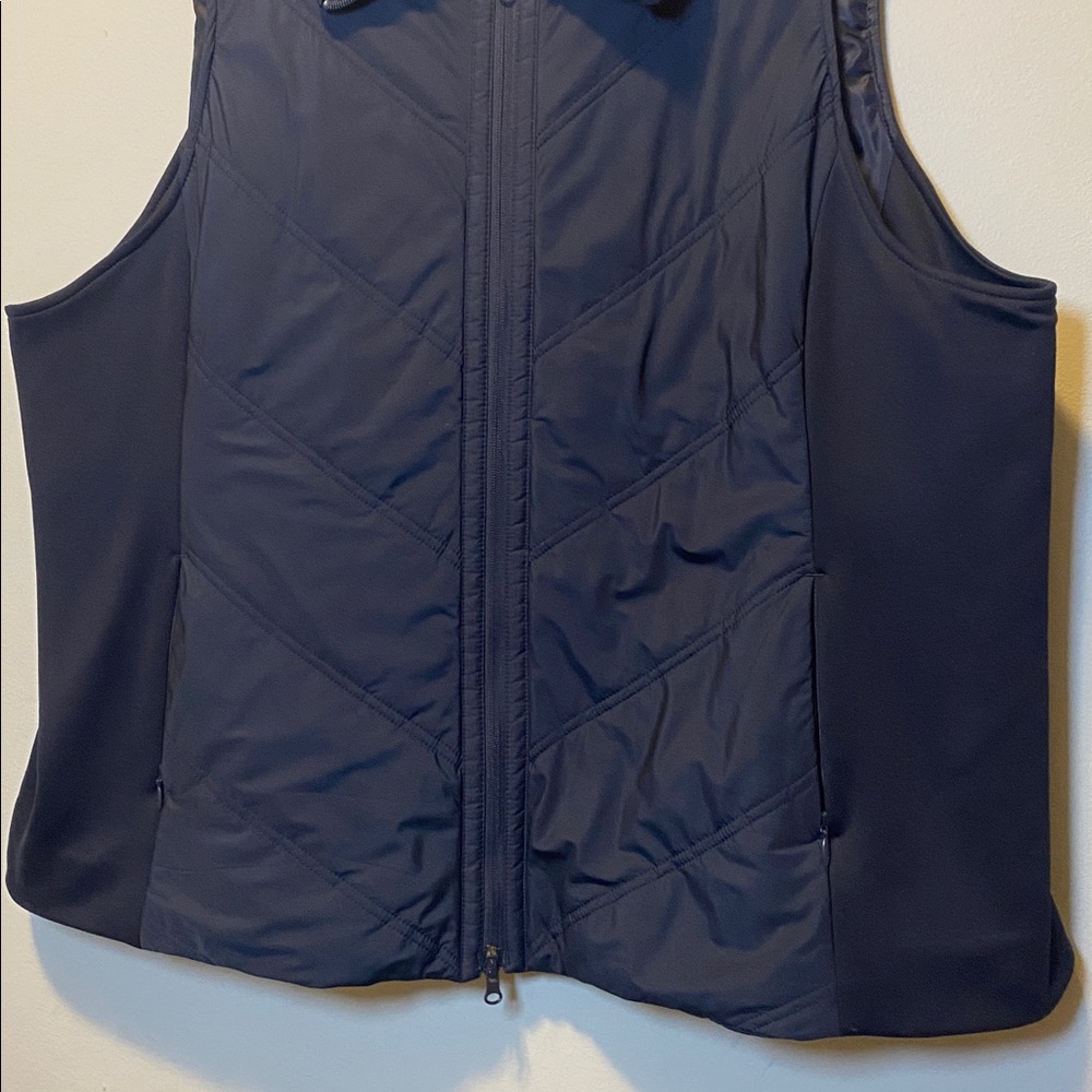 Talbots Vest Women's 3X PETITE Blue Chevron Quilted Sleeveless Zip Up Outdoor - Picture 5 of 14